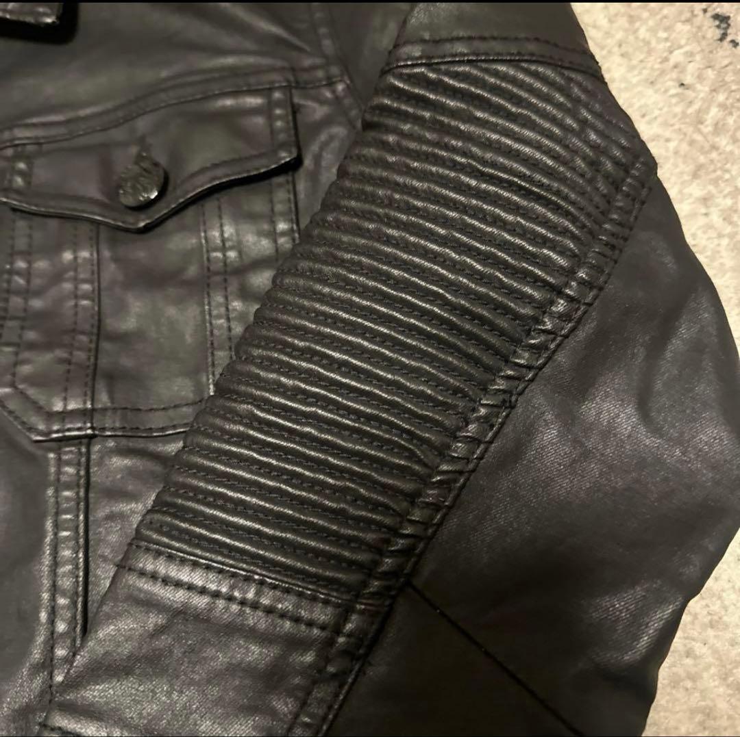 [希少]00's WILD PARTY コーティングデニムジャケット　ブラック