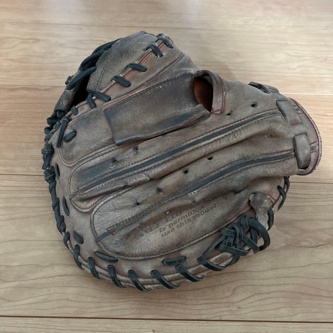 レザー製ブラウン野球グローブ　キャッチャーミット