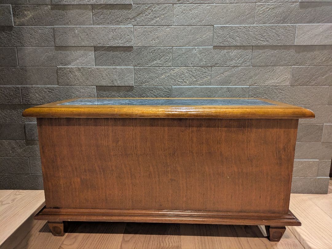 アンティーク ローチェスト 天然木 大理石トップ 3段チェスト サイドテーブル