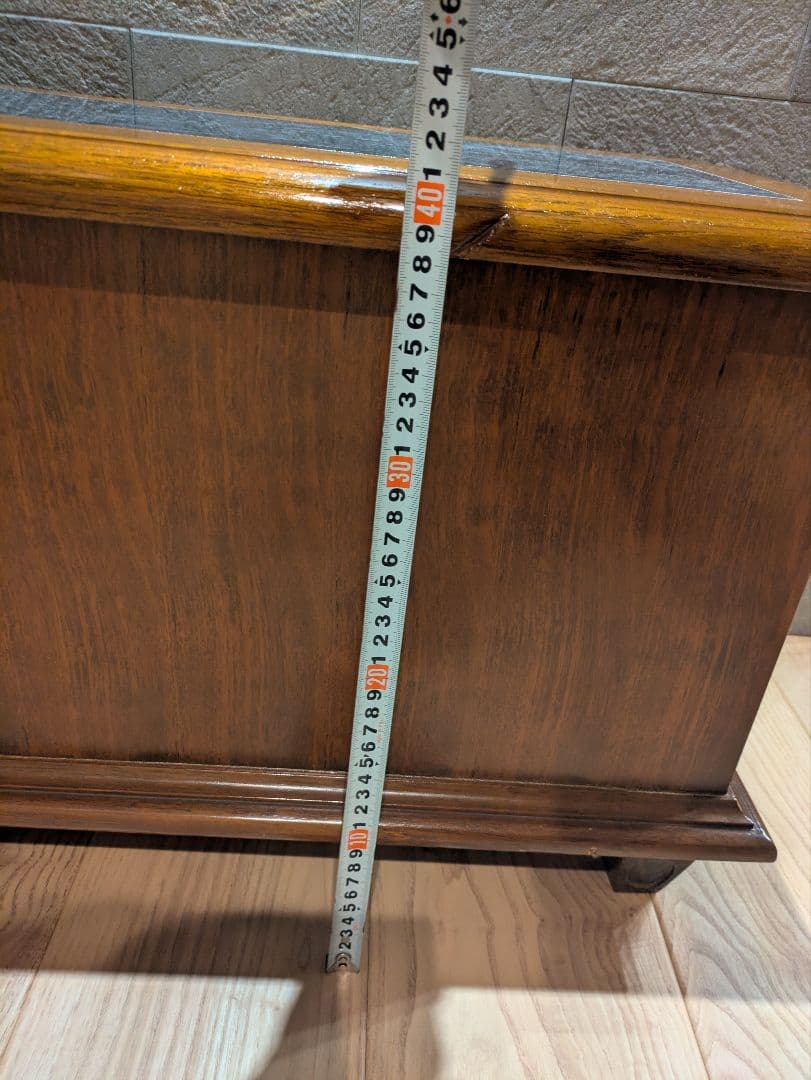 アンティーク ローチェスト 天然木 大理石トップ 3段チェスト サイドテーブル