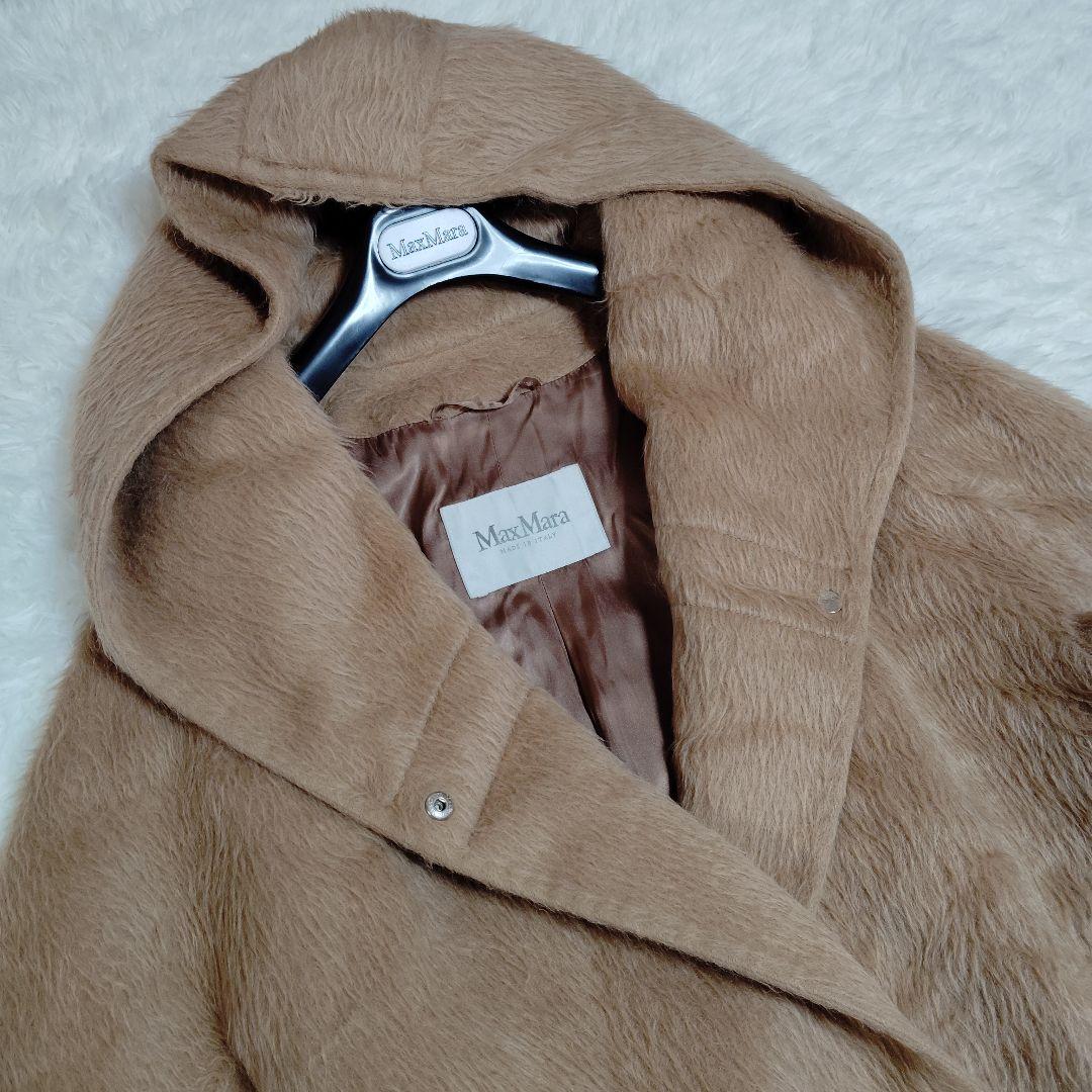 未使用級 マックスマーラ 最新モデル 白タグ アルパカシャギー フードコート