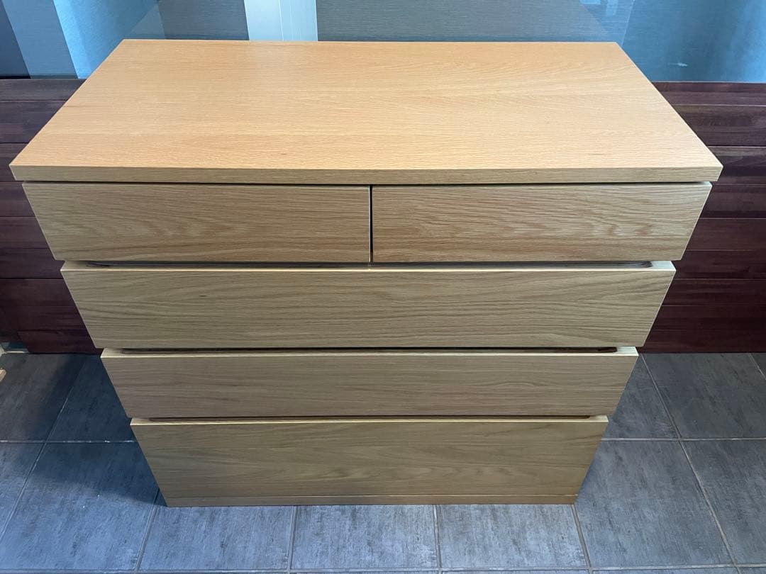 U-shin　超美品■MUJI/無印良品 オーク材 木製チェスト/4段引出