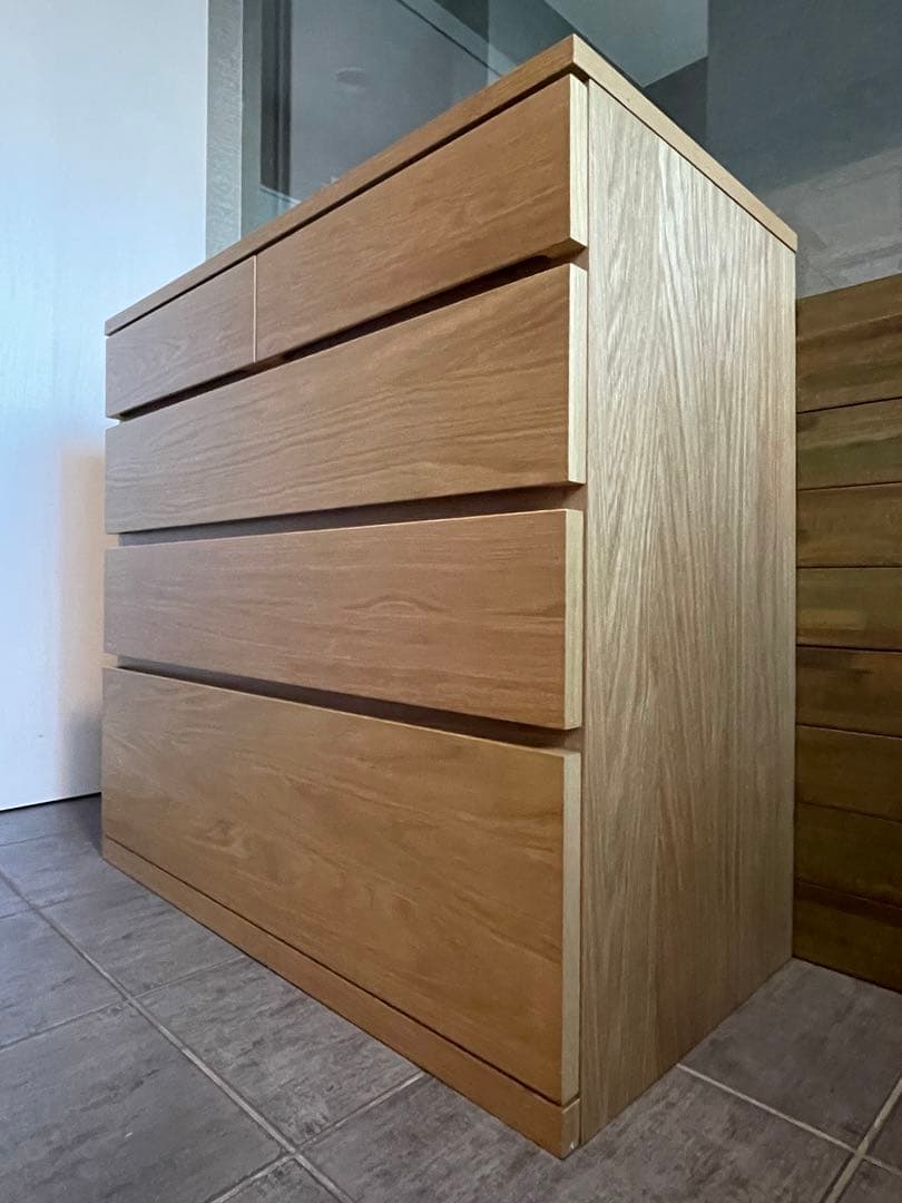 U-shin　超美品■MUJI/無印良品 オーク材 木製チェスト/4段引出