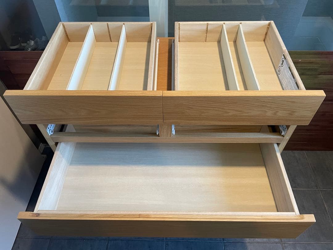 U-shin　超美品■MUJI/無印良品 オーク材 木製チェスト/4段引出