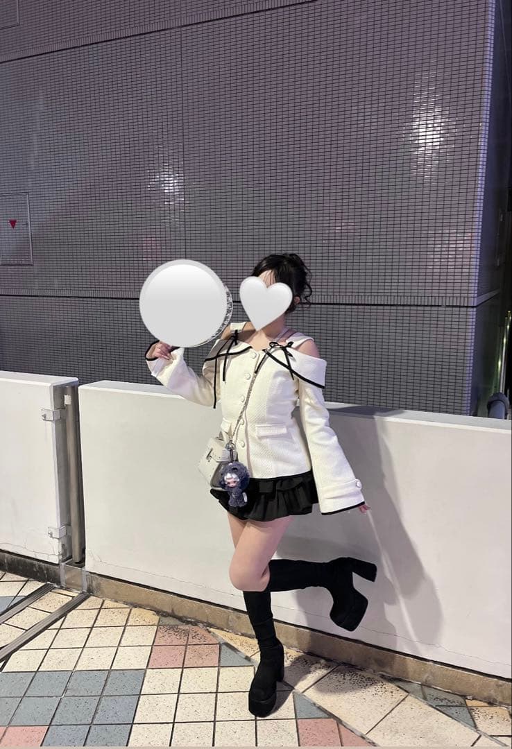 ダーリッチ ボンディングツイードオフショルチュニック M(即日発送可能)