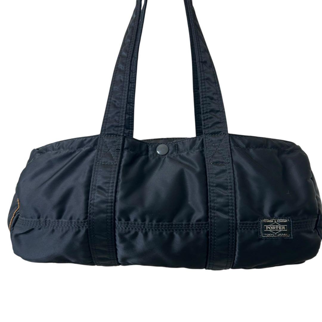 良品 PORTER TANKER ミニボストン ドラムバッグ 黒 L メンズ