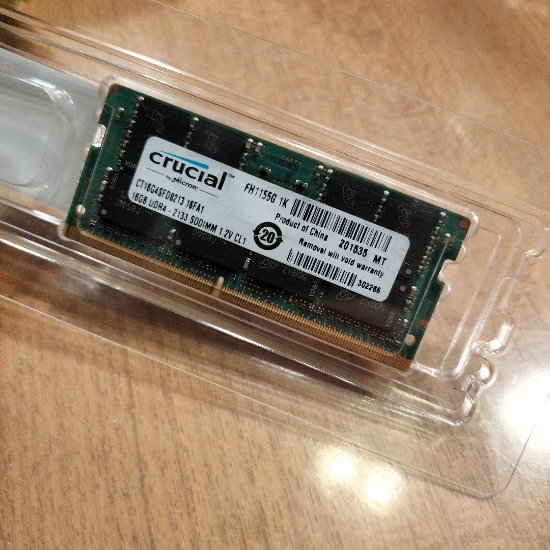 メモリー clucial 16GB DDR4-2133 SODIMM 1.2V CL1