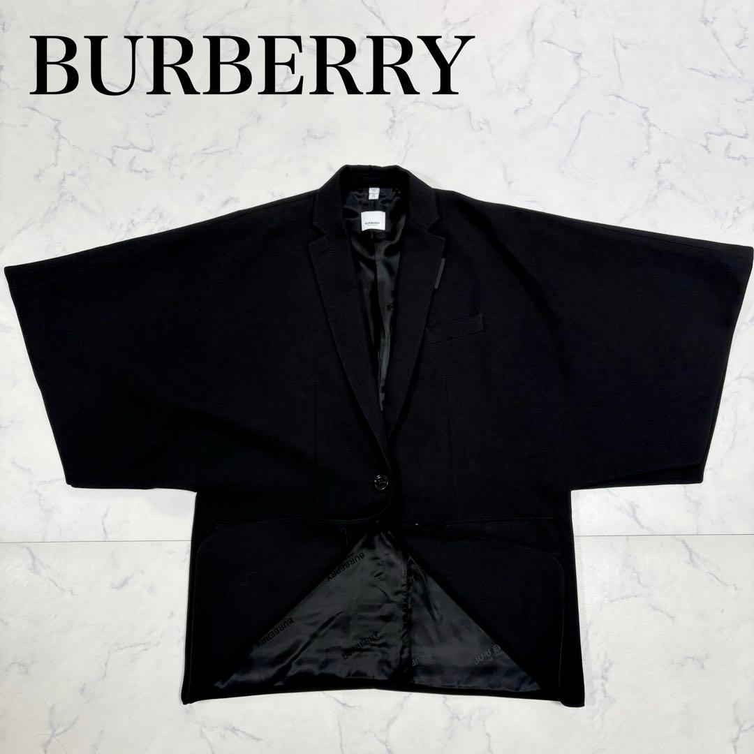 極美品 現行タグ BURBERRY ウール ショートスリーブ ケープ ジャケット