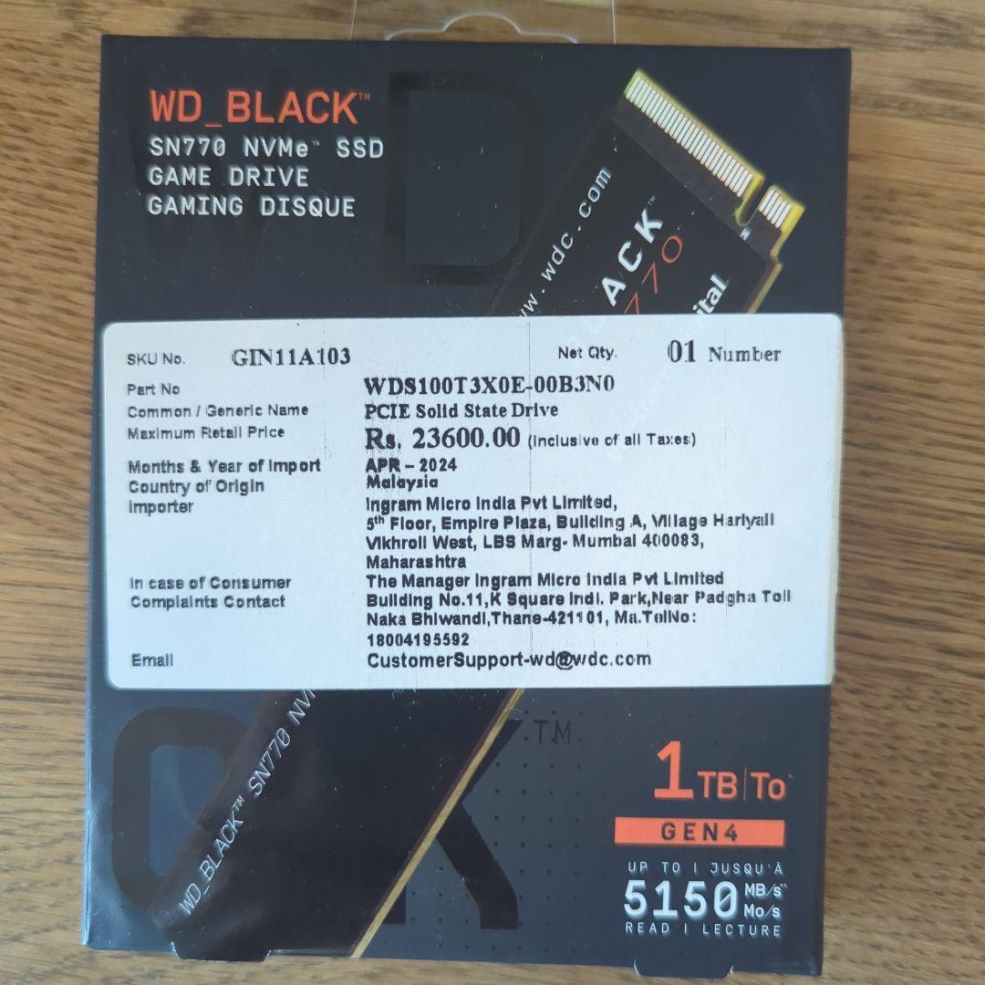 ウエスタンデジタル　内蔵SSD　1TB