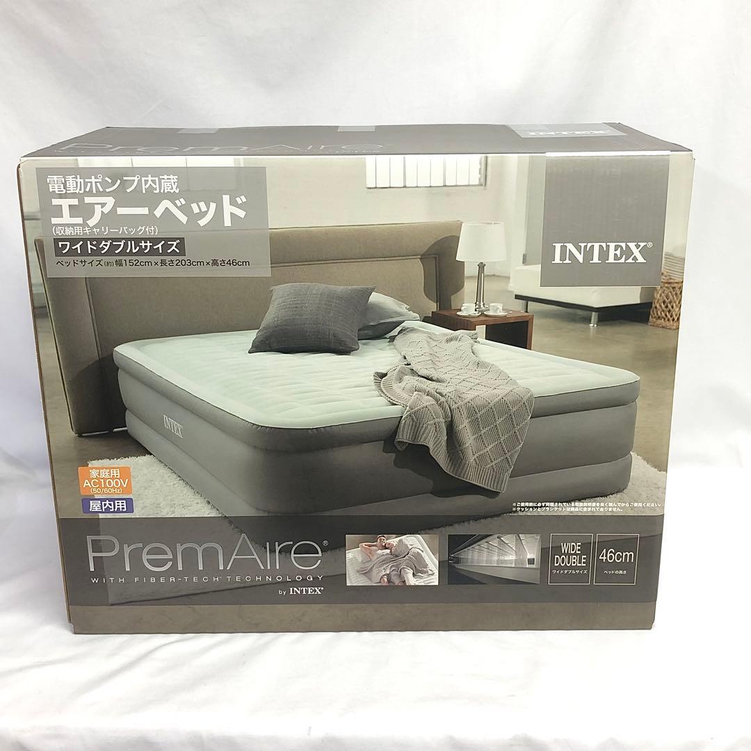 【291】INTEX エアーベッド プレムエアー ワイドダブル 収納袋付き 新品