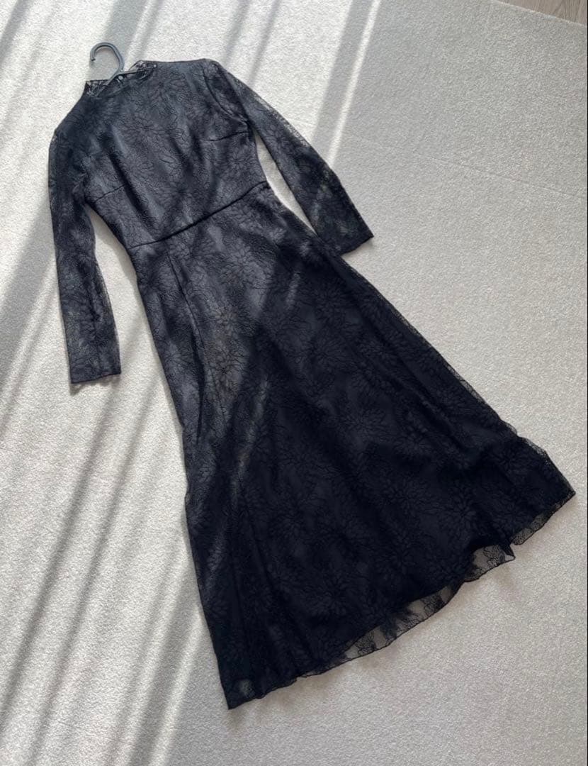 【美品】kaene ブラックロングドレス 40サイズ