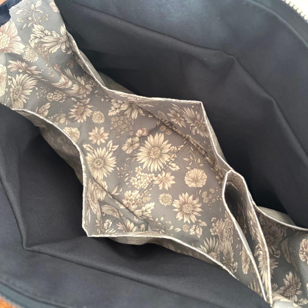 【あつ】ラウンドトートバッグLサイズ　ナイロンオックスキルト　ネイビー