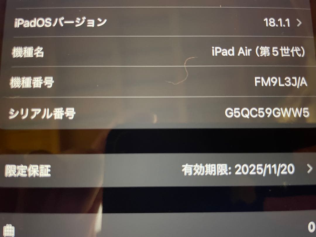 iPad Air 第5世代 Wi-Fi 256GB 2024年11月購入