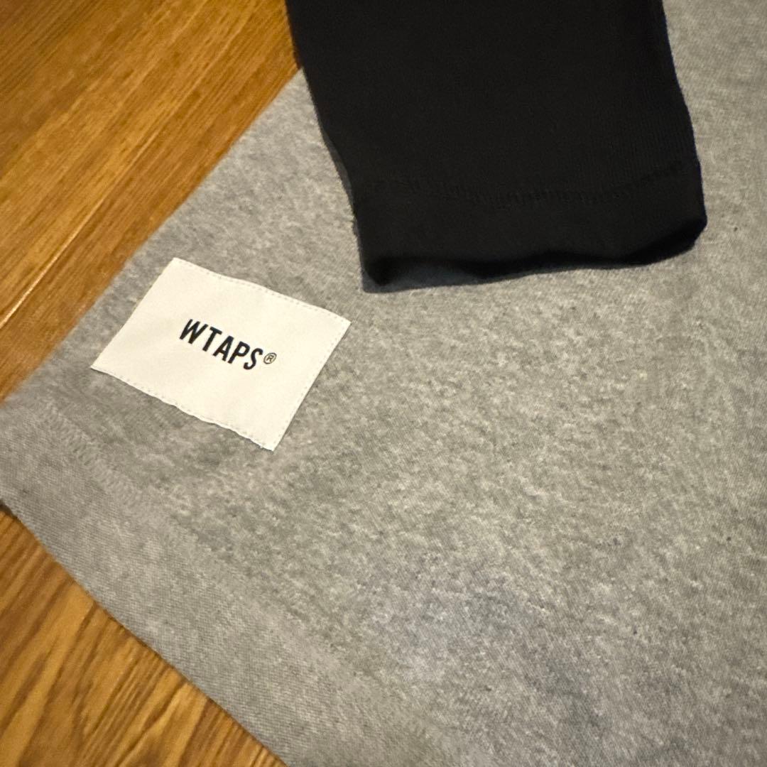 WTAPS ラグランスリーブ長袖Tシャツ グレー/ブラック Lsize
