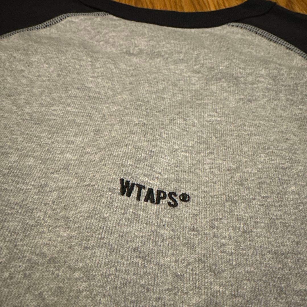 WTAPS ラグランスリーブ長袖Tシャツ グレー/ブラック Lsize