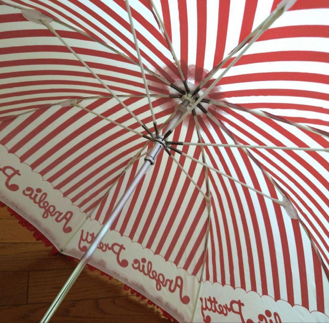 angelicpretty 　おしゃれストライプアンブレラ　アカ