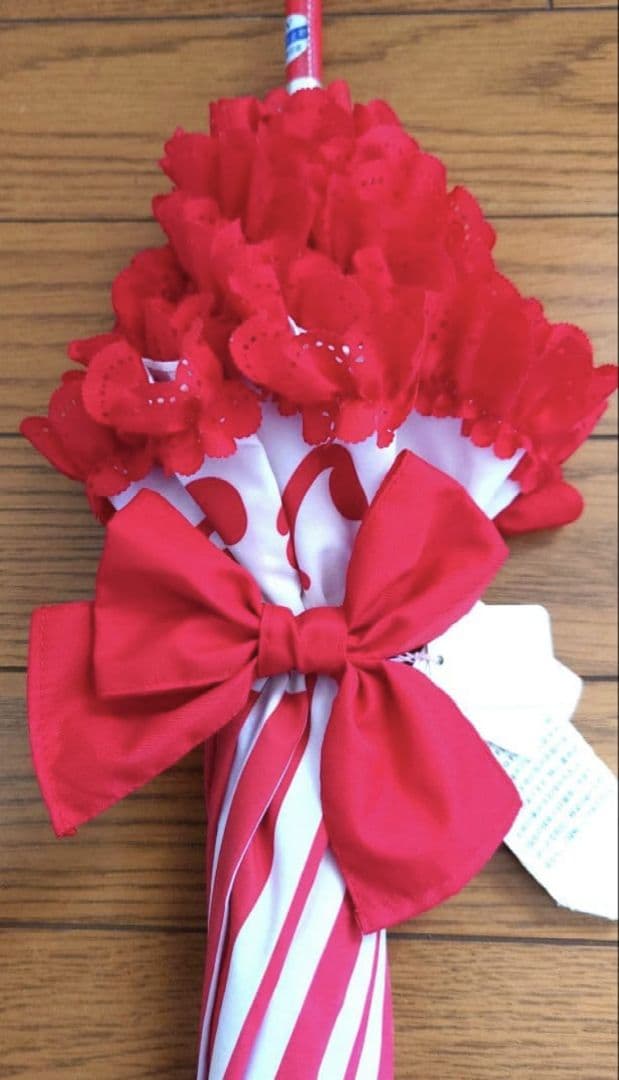 angelicpretty 　おしゃれストライプアンブレラ　アカ