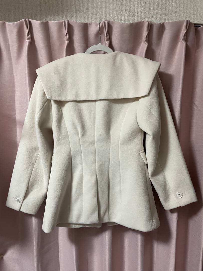 GIUNON ビッグカラーコート アイボリー