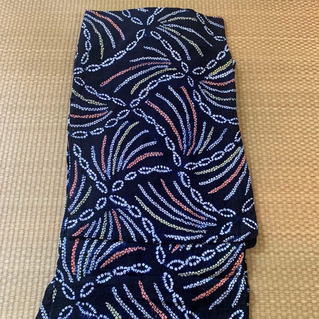 有松絞り　広襟　手縫い仕立て