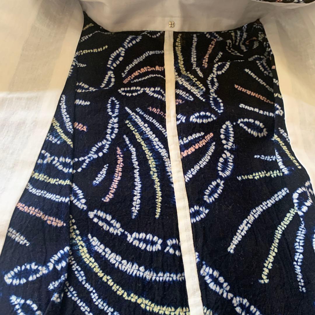 有松絞り　広襟　手縫い仕立て