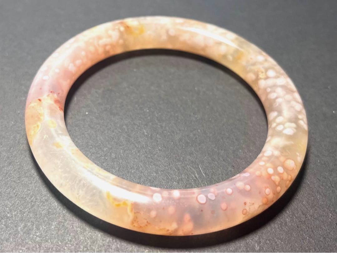天然　桜メノウバングル　59mm