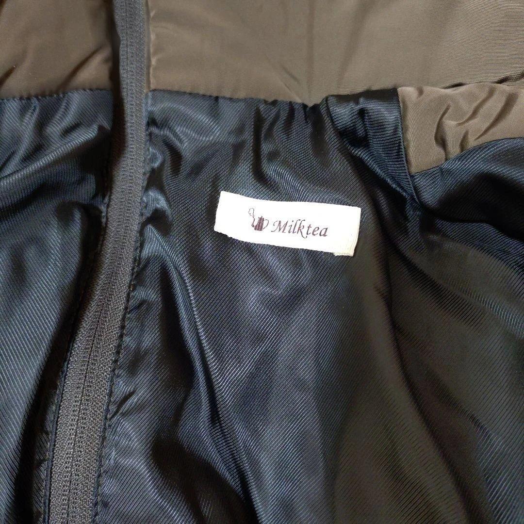 Milktea ステラ4way 中綿ロングママコート フード付き カーキ　極美品