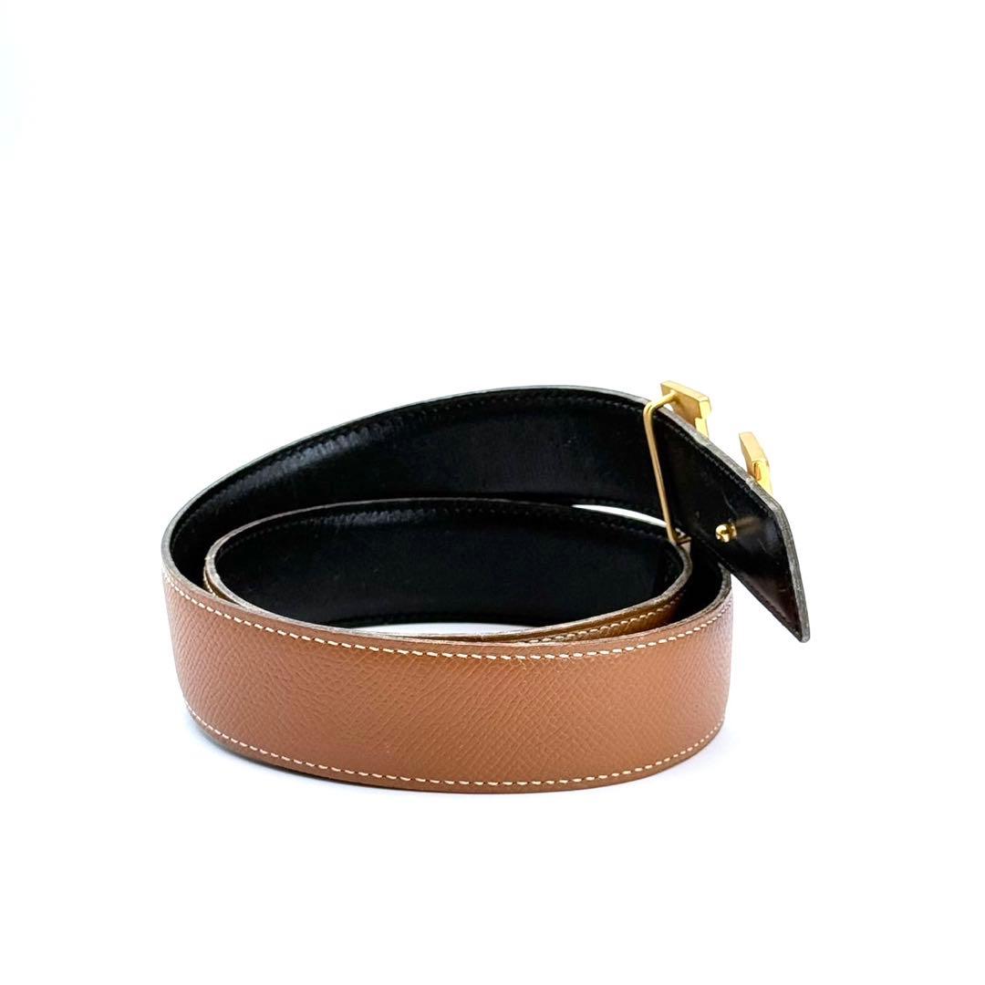 エルメス　Hロゴ　コンスタンス　ゴールド　Hバックル　レザー　リバーシブル