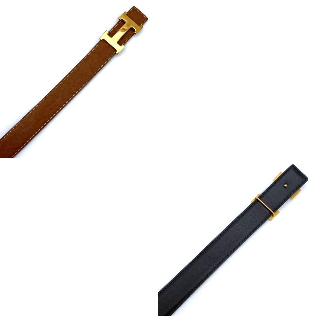 エルメス　Hロゴ　コンスタンス　ゴールド　Hバックル　レザー　リバーシブル