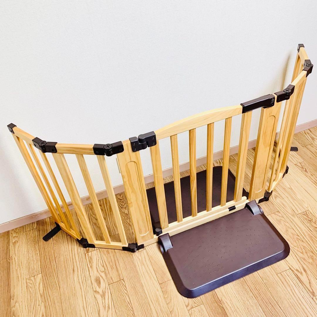 日本育児 おくだけドアーズWoody Lサイズ 木製 自立式 ベビーゲート