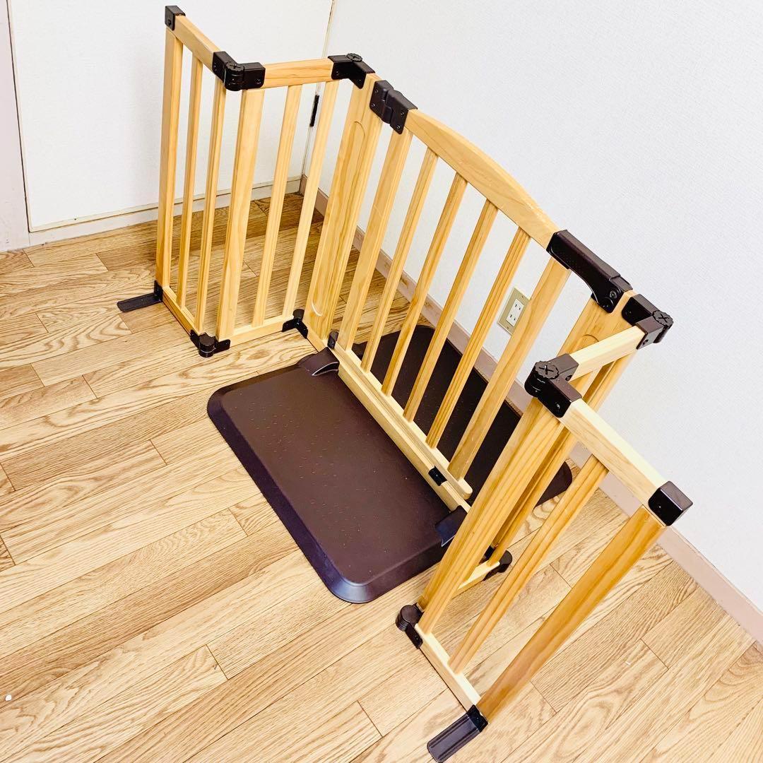 日本育児 おくだけドアーズWoody Lサイズ 木製 自立式 ベビーゲート