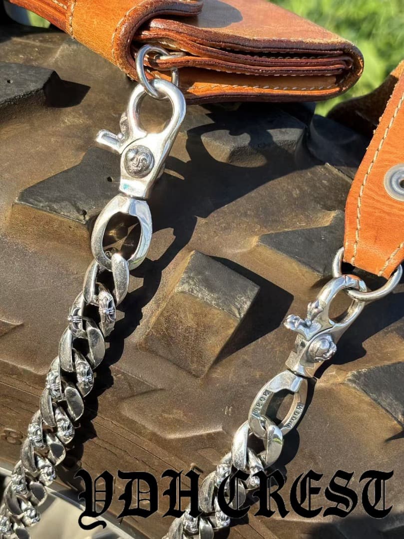 バイカー必須　ウォレット用プレーン　シルバーチェーン　TYPE1　QBKL011