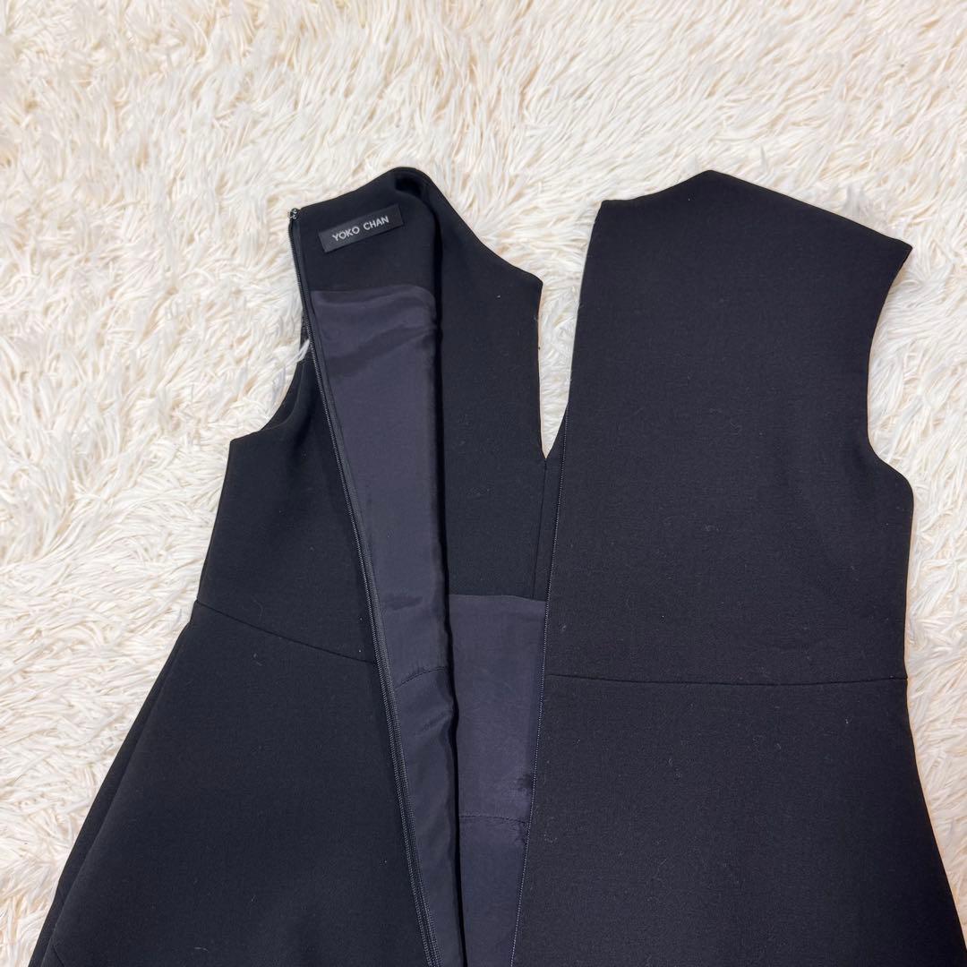 美品　YOKOCHAN パールスリットワンピース　20年モデル　36 黒