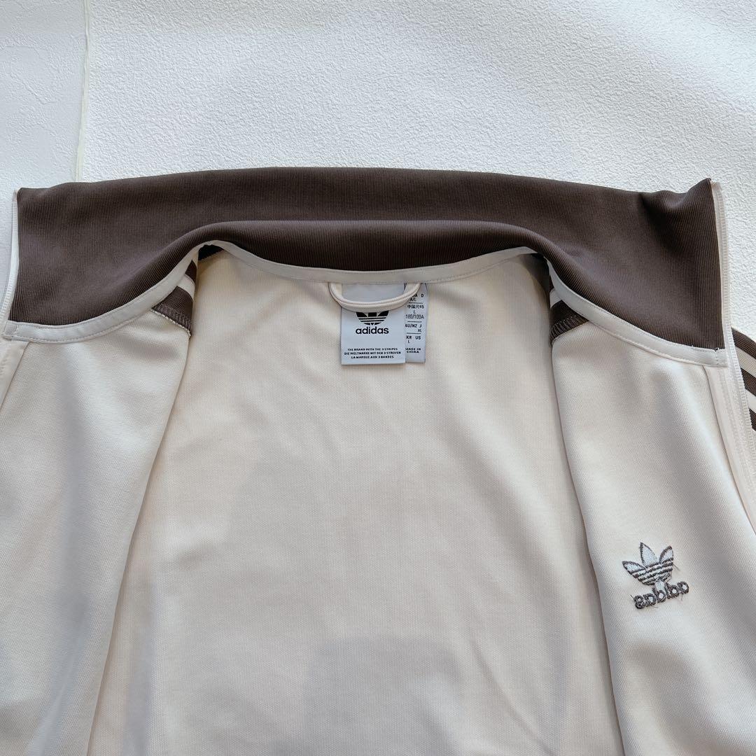 極美品✨adidasトラックジャケット 刺繍 ベージュ×モカブラウン 山本彩着用