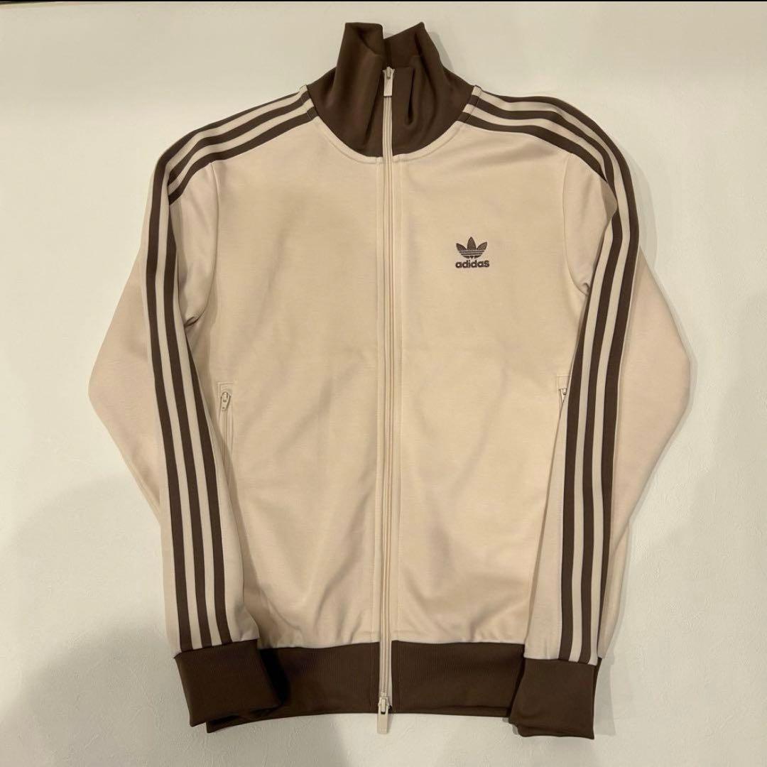 極美品✨adidasトラックジャケット 刺繍 ベージュ×モカブラウン 山本彩着用