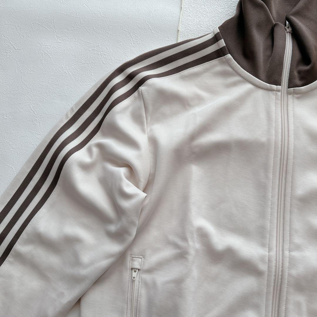 極美品✨adidasトラックジャケット 刺繍 ベージュ×モカブラウン 山本彩着用