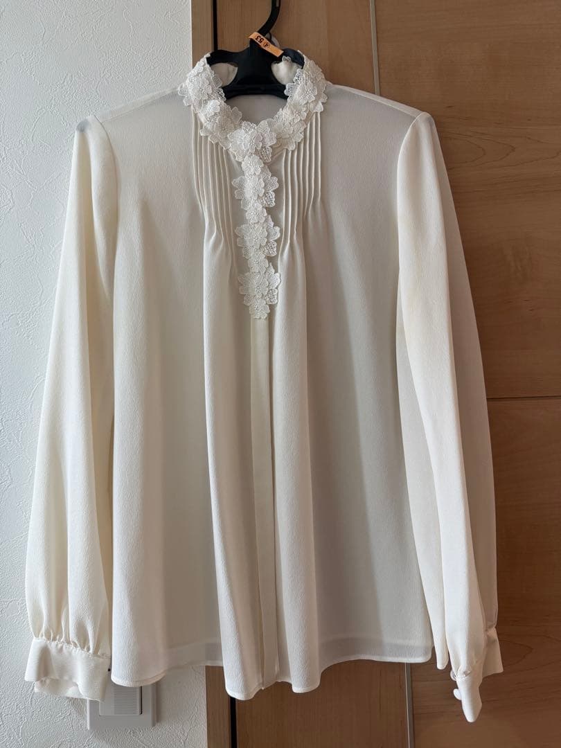 美品ANAYI◾️ホワイトシフォンブラウス