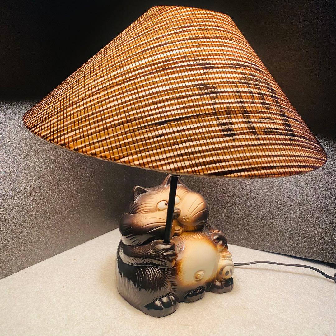 さ*き様 昭和レトロ 希少 松下電工 信楽焼たぬきランプ 縁起物 商売繁盛 ヴィ