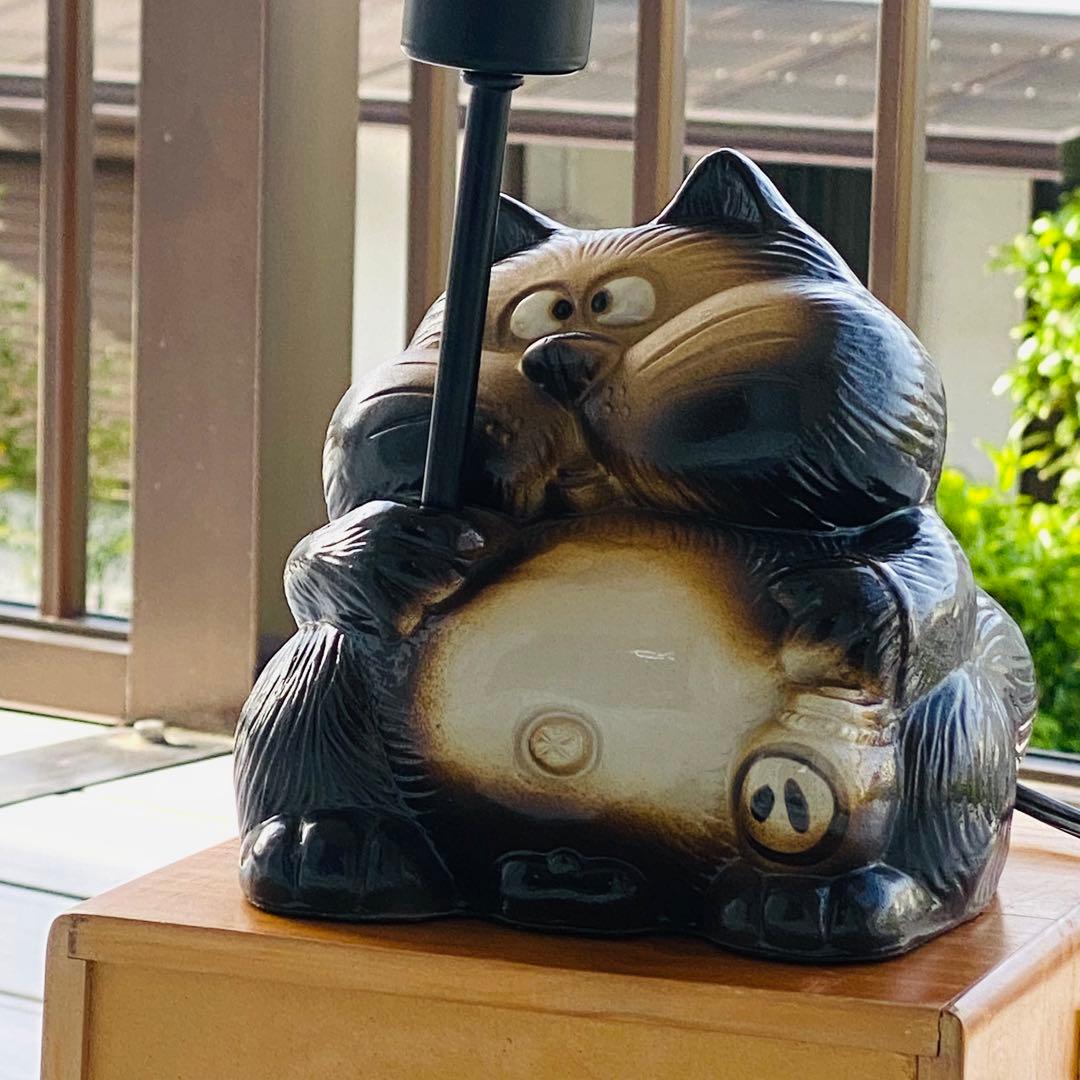 さ*き様 昭和レトロ 希少 松下電工 信楽焼たぬきランプ 縁起物 商売繁盛 ヴィ