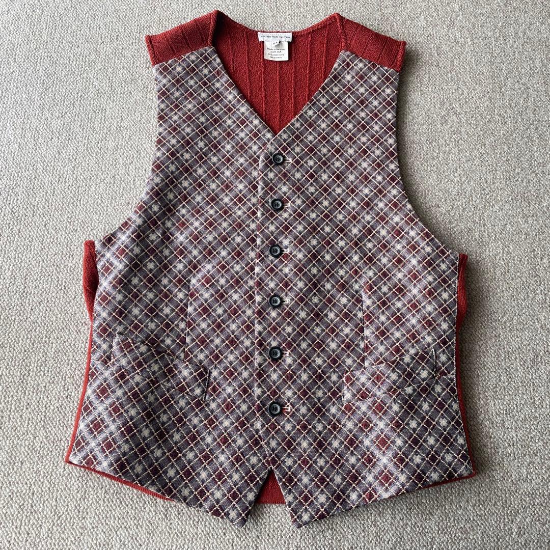 DRIES VAN NOTEN ドリスヴァンノッテン シルク チェック ベスト