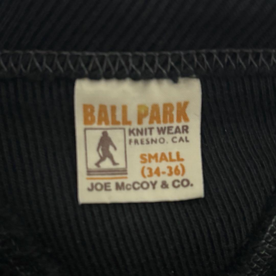 90s 両v リアルマッコイズ スウェット　ブラック　ボールパーク　34-36