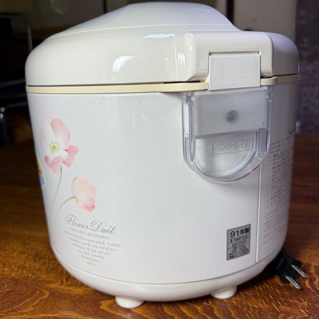 【レア】象印 炊飯器 NMP-E15 8.5合 大容量 花柄 昭和レトロ 家電