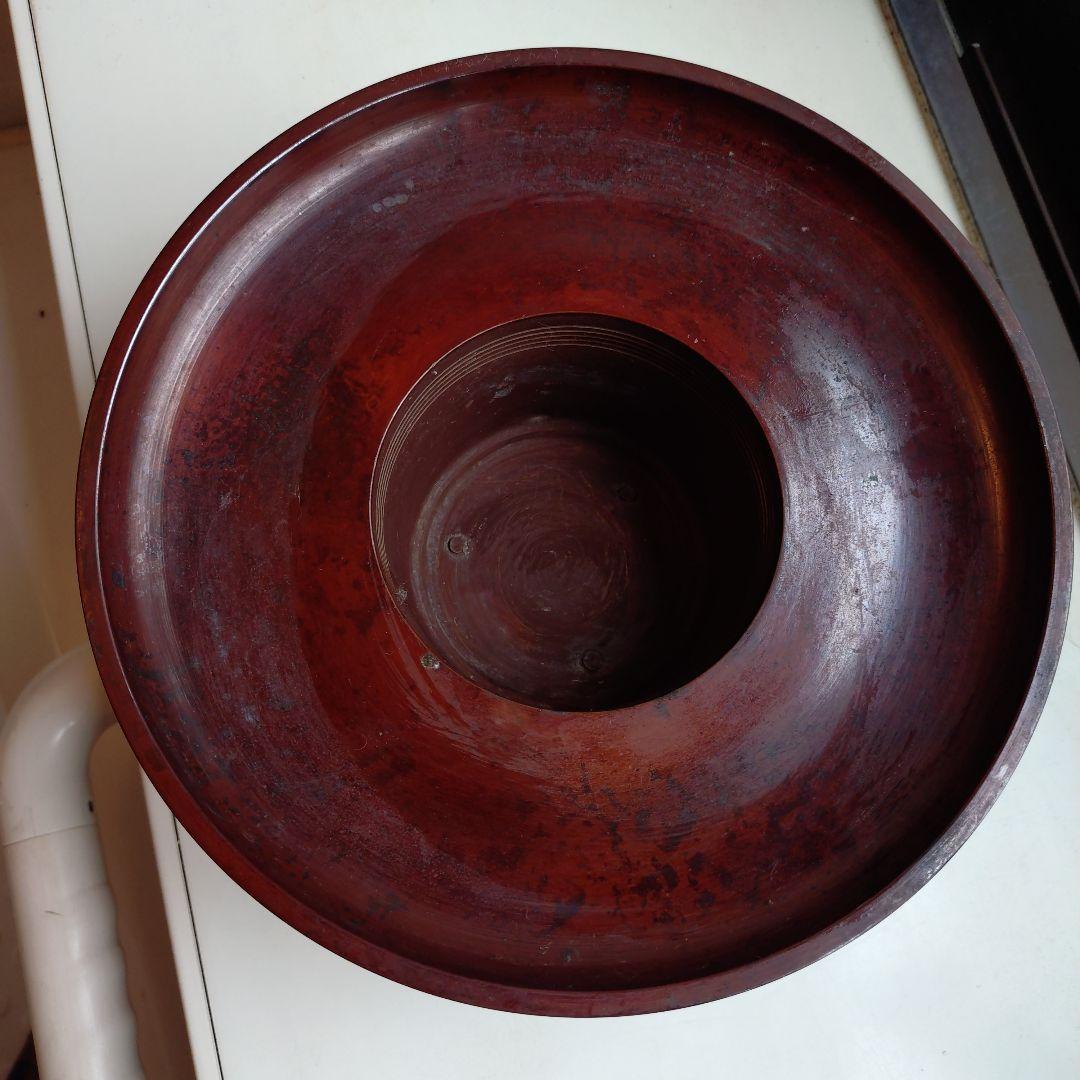 花器　池坊　御玄猪　唐銅　弓