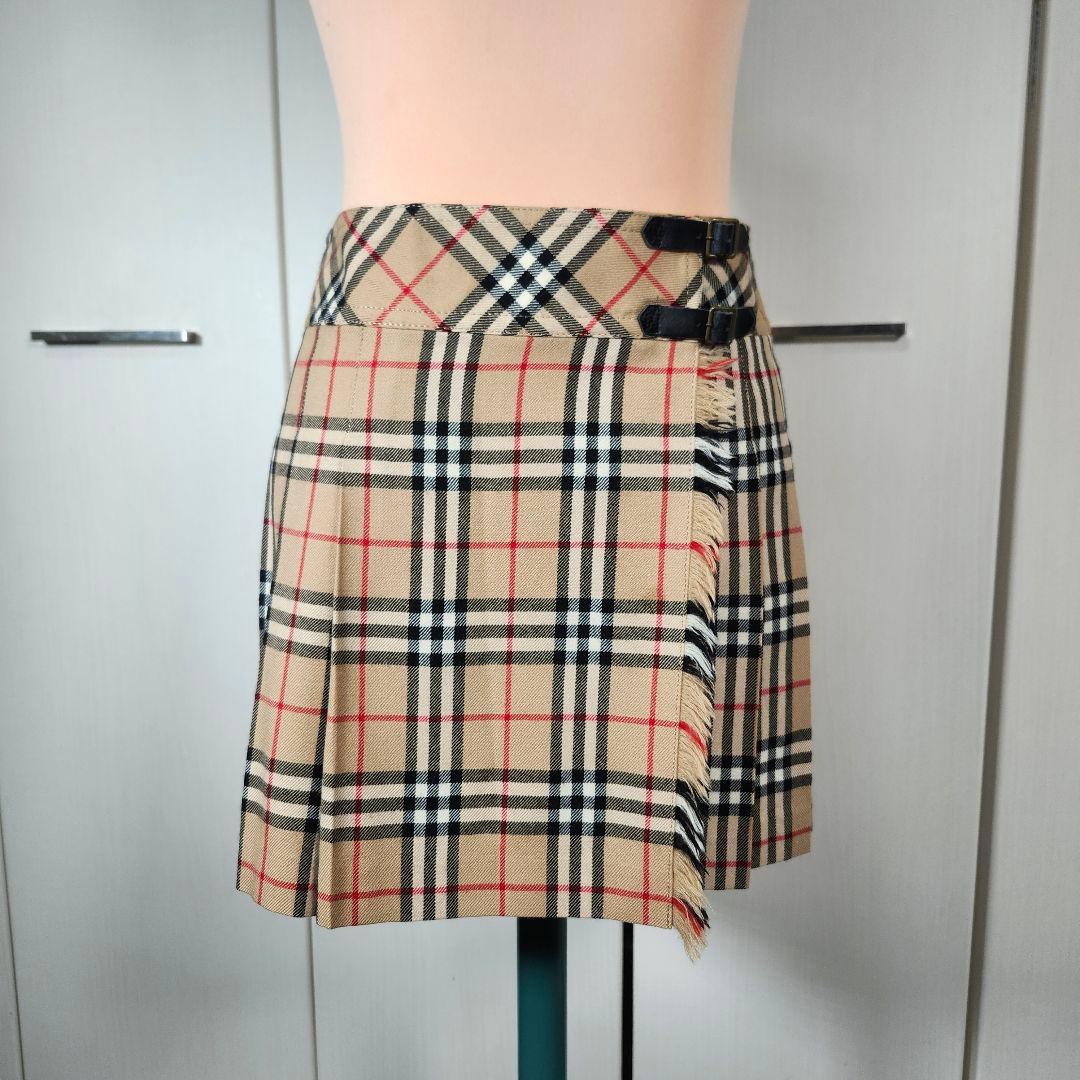 ママリン　バーバリーブルーレーベル スカート 巻きスカート ノバチェック