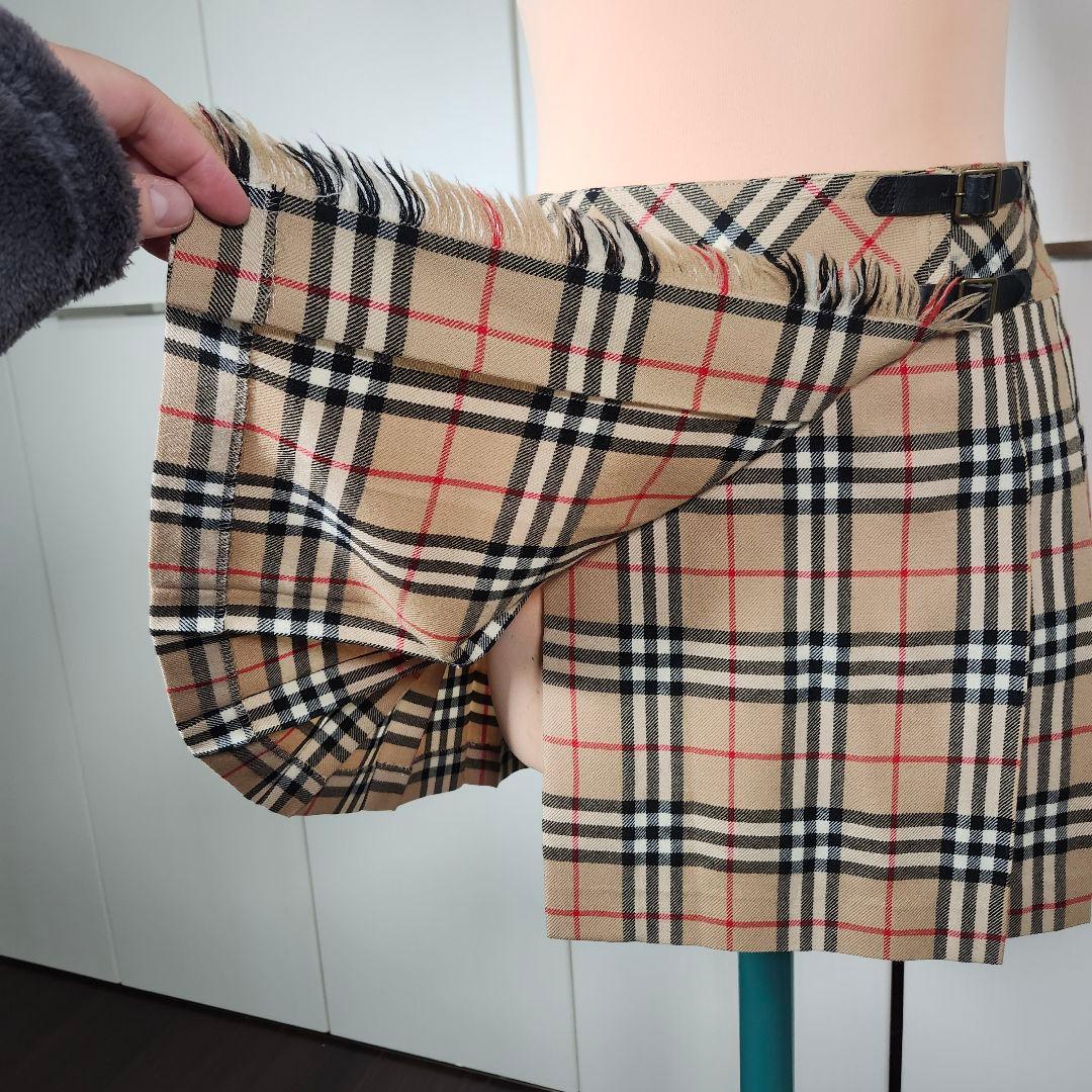 ママリン　バーバリーブルーレーベル スカート 巻きスカート ノバチェック