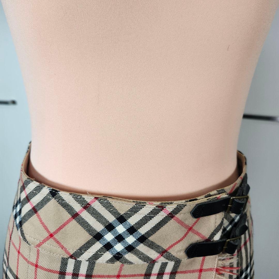 ママリン　バーバリーブルーレーベル スカート 巻きスカート ノバチェック