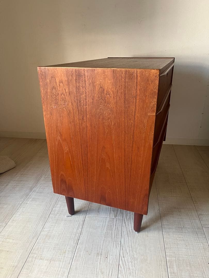 60-70年代 北欧 ビンテージ デンマーク製 4段 チェスト チーク