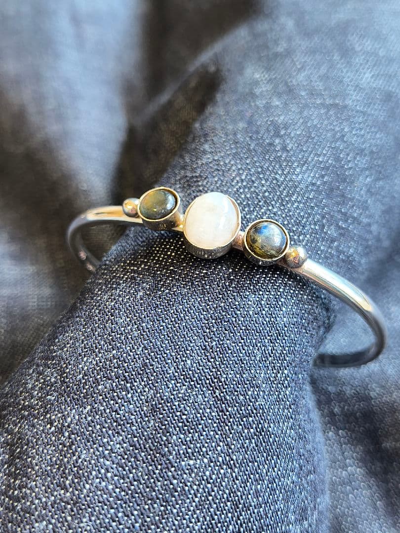 【美品】Navajo labradorite×moonstone バングル