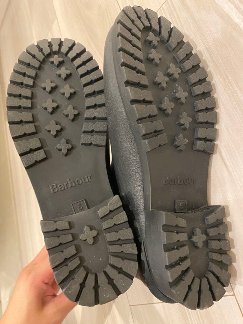 【美品】BARBOUR バブアーサイドゴアレインブーツ24センチ　雨靴
