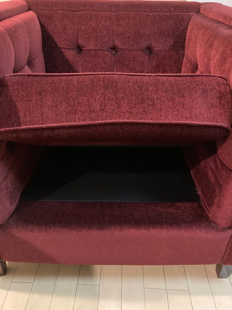 【先物太郎】Oliver オリバー 1人掛けソファ　ボルドー　日本製