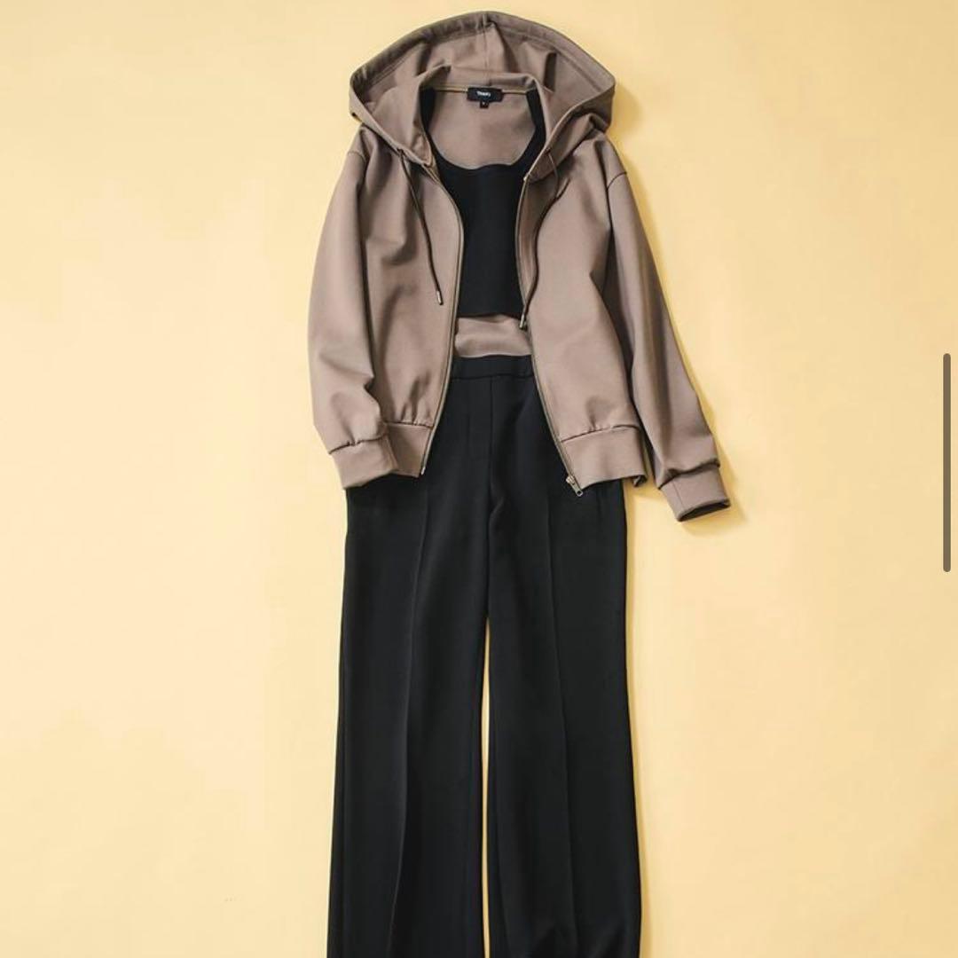 極美品 S セオリー ジップアップパーカー スウェット ジャージー フーディー